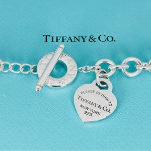 16.5" Return to Tiffany & Co Toggle Heart Tag Necklace in Sterling Silver